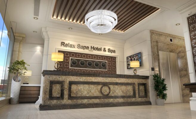 Sảnh lễ tân khách sạn Sapa Relax 4*